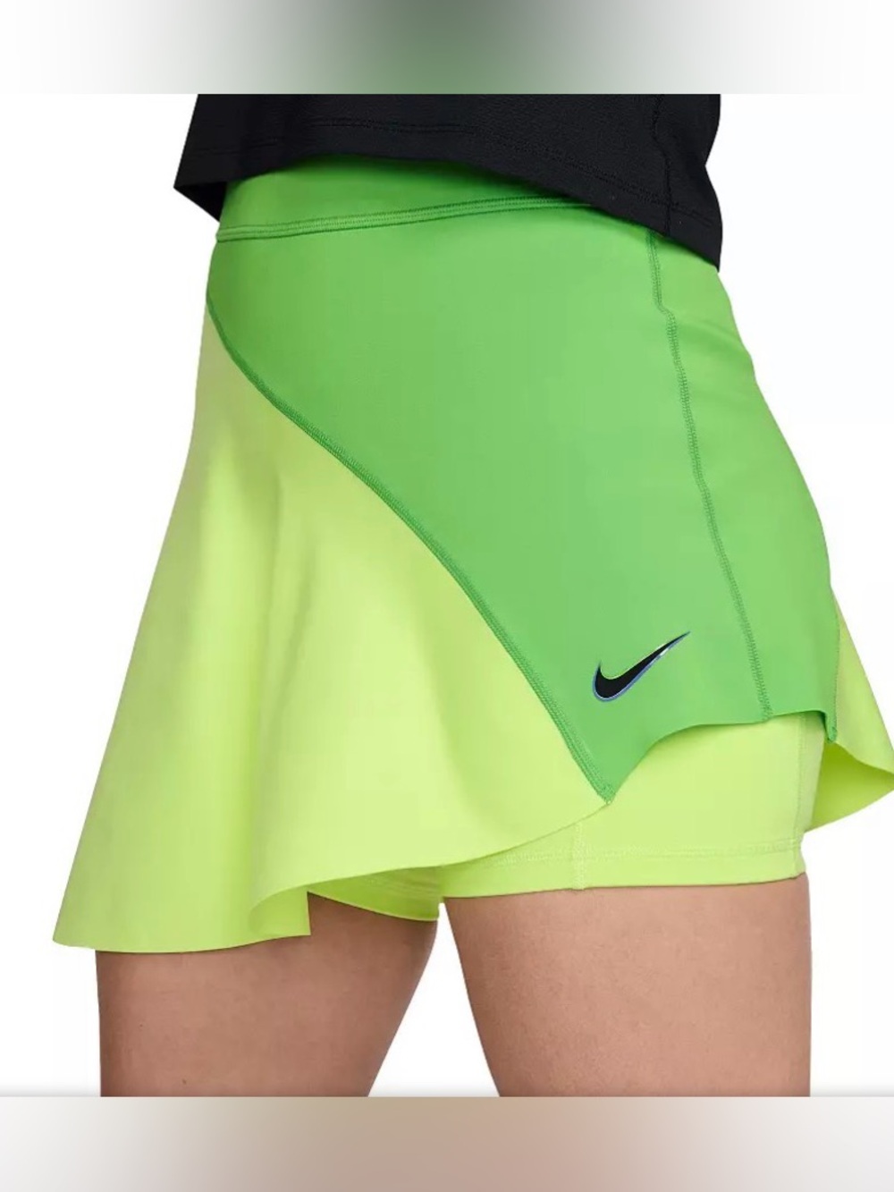 Nike Two-Tone Lime & Neon Green Tennis Skirt